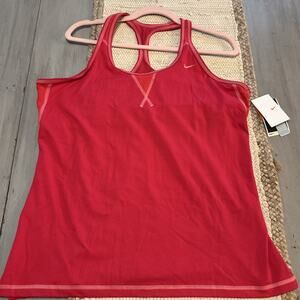 NWT Nike Raspberry Pink Fit Dry Training Tank Top Built In Bra Low Intensity XXL